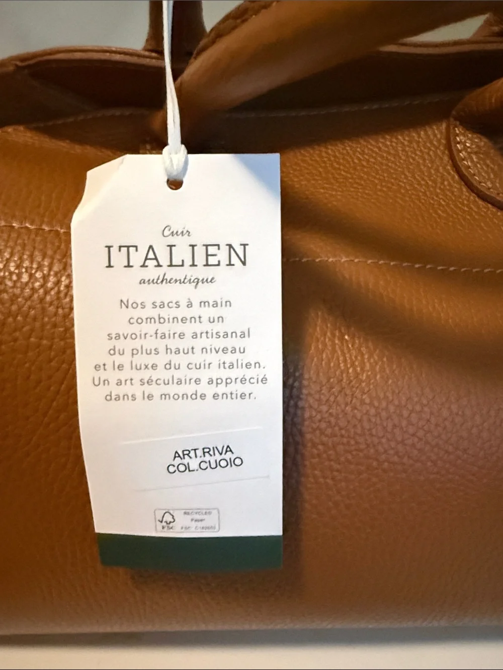 Classic Tan Leather Satchel with Rounded Top Handles
